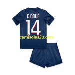 Camisolas de futebol Paris Saint-Germain Desire Doue 14 Criança Equipamento Principal 2024/25 Manga Curta